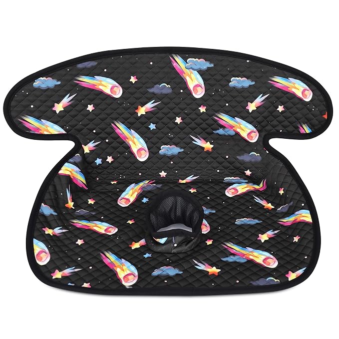 Babenest Car Seat Potty Protector Cover -Waterproof Carseat Training Liner for Baby &Toddler Shower Gift, Dry Piddle Pee Pad with Fun Designs for Strollers & Infant Car Seats (1pc Meteor-Black)