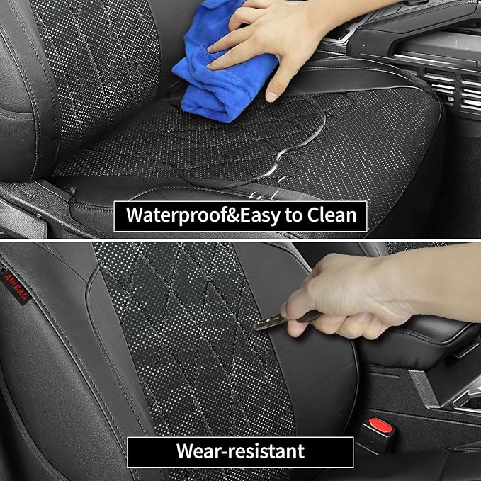 EKR Tacoma Seat Covers Custom Fit for Toyota Tacoma 2016 2017 2018 2019 2020 2021 2022 2023 Double Cab/Crew Cab -Truck Seat Covers for Car Full Set,Faux Leather(Black/Gray Camo A63)