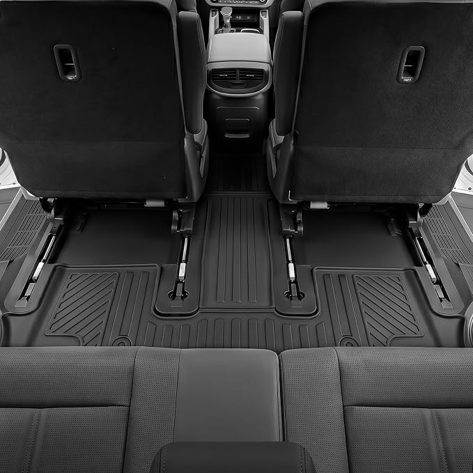 Auxko All Weather Floor Mats for Hyundai Palisade Hybrid 2026 7&8 Seats All Season TPE Accessories Guard Odorless Anti-Slip High Edge Floor Liners