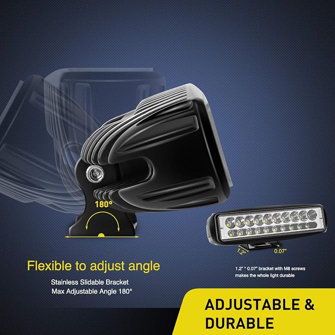 Nilight 2PCS Led Pods 6 Inch 60W Spot Light Bar 3000LM Driving Fog Off Road Lights 12V/24V for Trucks Jeep UTV ATV Marine Boat Golf Cart Trailer