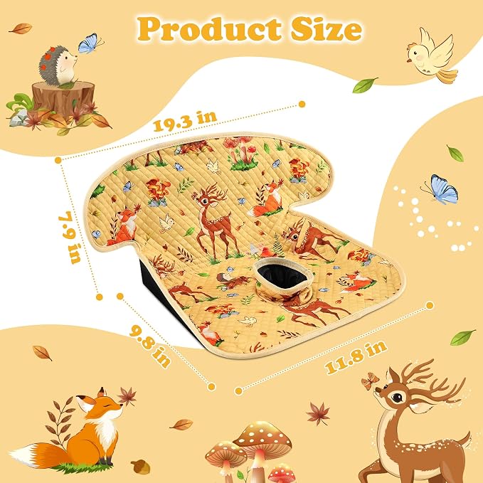 Babenest Car Seat Potty Protector Cover -Waterproof Carseat Training Liner for Baby &Toddler Shower Gift, Dry Piddle Pee Pad with Fun Designs for Strollers & Infant Car Seats (2pcs Yellow)