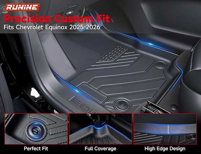 Floor Mats for Chevy Equinox 2025-2026/GMC Terrain (Not for EV),All Weather Protection Custom Floor Mats Trunk Cargo and Car Windshield Cover Set for Chevy Equinox Accessories