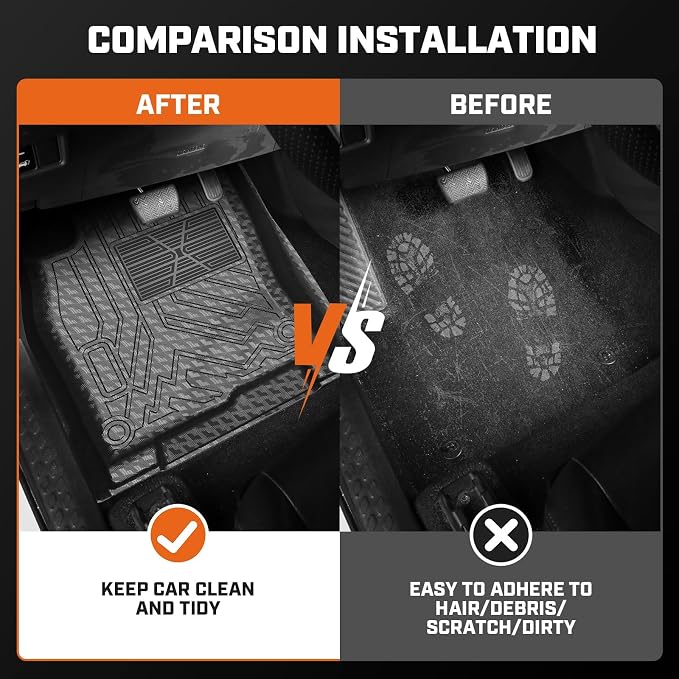 Mixsuper Accord Floor mats-Floor mat for Honda Accord Sedan 2013-2017 (Not for Coupe & Hybrid),All Weather TPE Rubber Floor Liners Protection for Accord Accessories,2 Row Anti-Slip Car Mats, Black