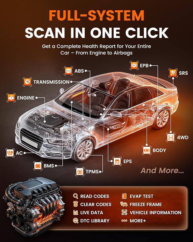 ANCEL DS500BT Bidirectional Scan Tool, Wireless Full-System OBD2 Diagnostic Scanner with 3000+ Active Tests, 28+ Service Functions, Lifetime Free Updates & CAN FD Support