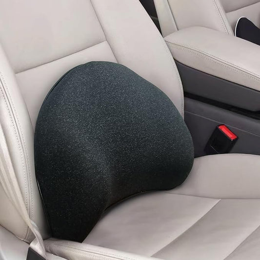 Super Snug Lumbar Support Pillow for Car, 100% Memory Foam Back Support | Breathable Removable Cover, Ergonomic Design - Back Pillow Lumbar Support Pillow for Car Seat/Back Pain Relief(Black, 1PC)