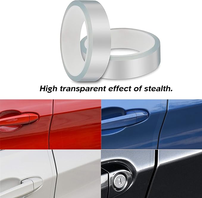 ToLanbbt Car Door Edge Guard Invisible Automotive Door Sill Guard Protectors Anti-Scratch Adhesive Tape Waterproof Strips for Car Door Edge Protection (33Ft x 1.97”, Transparent)