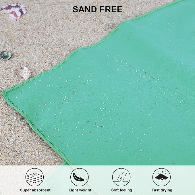 Rainleaf Microfiber Towel Quick Dry Camping & Travel & Gym Towel. Compact | Super Absorbent, Lightweight, Fast Drying. Suitable for Beach, Bath, Backpacking, Hiking, Swim.