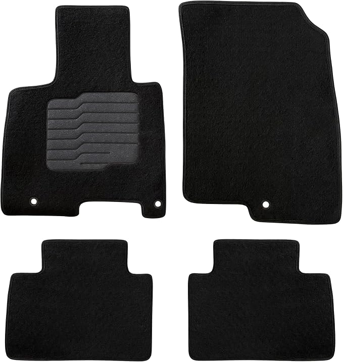 ecoMats Carpet Floor Mats Custom Fit for 2022 to 2026 Hyundai Tucson with Non-Slip Driver Heel Pad and Safety Holes, Front and Rear, Black (Not Fit for PHEV/Electric Models)