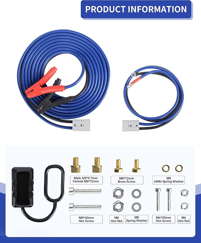SAFEMATE 0 Gauge 30FT Heavy Duty Jumper Cables for Diesel Trucks, Pickup & SUV – 1000A Booster Cable with Quick Connect Plug, Tangle-Free, Carry Bag – 12V/24V