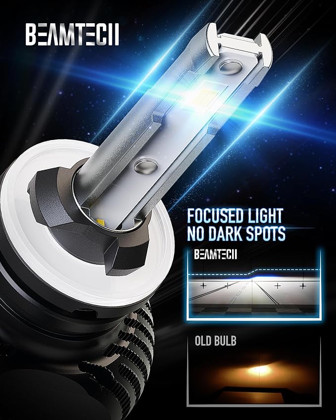 BEAMTECH 880 Bulbs, S1 Series 300% Brighter 6500K White Fog Lights, 2 Bulbs