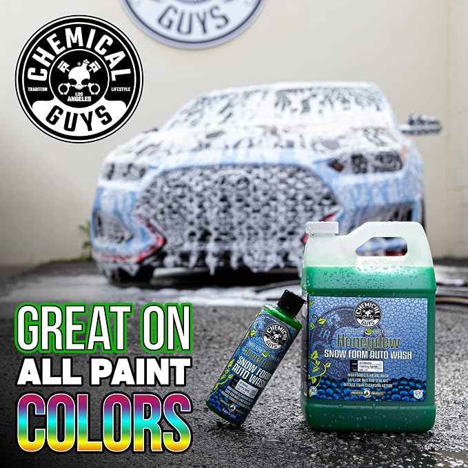 Chemical Guys, Honeydew Snow Foam Car Wash Soap for Foam Cannons, 64 oz | High-foaming pH-balanced suds for cannons, guns or buckets, gentle on wax and coatings, fresh honeydew scent