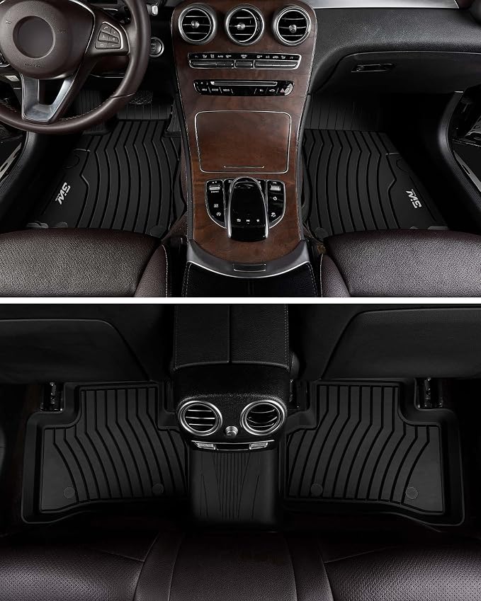 3W Floor Mats & Cargo Liner for Mercedes Benz GLC 2026 2025 2024 2023 GLC300 / GLC43 AMG / GLC63 AMG SE (Not for Coupe & PHEV (350e)), TPE All Weather Floor Liner & Cargo Mats Car Accessories