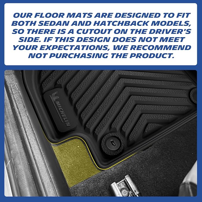 Michelin Vehicle Mats, Premier Series All-Weather TPE Custom Fit Liner for 2026 Kia K4 Hatchback Floor Mats, Not for K4 Sedan (4 Piece)