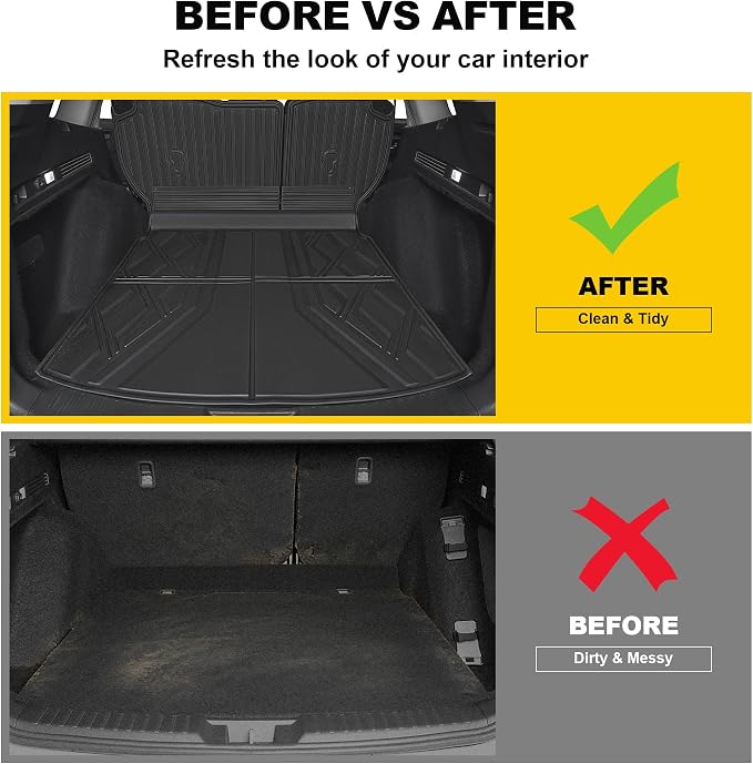 Cargo Liner Fit for Honda CRV 2023-2026 (Gasoline & Hybrid) | TTX LIGHTING Cargo Mat (Upper Deck) with Back Seat Protectors All-Weather TPE CR-V Accessories Backrest Mats