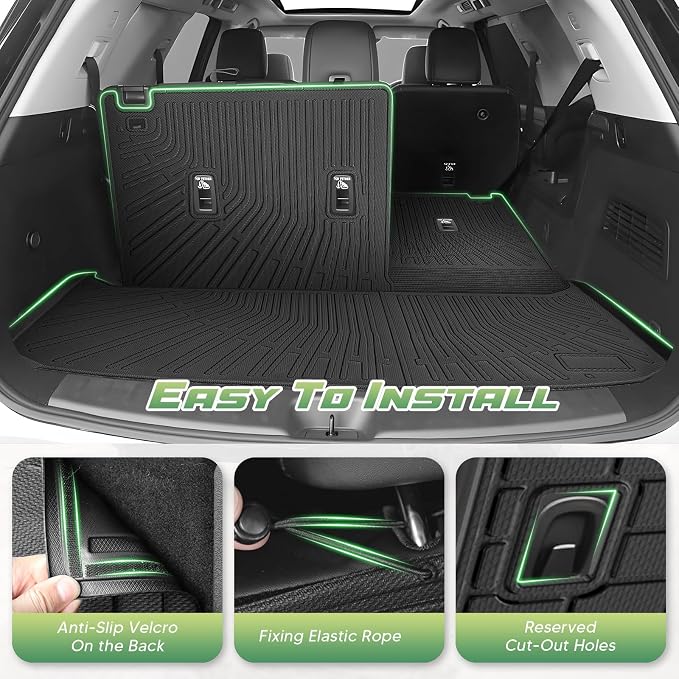 Cartist Cargo Mat & Backrest Mat Fits for Nissan Pathfinder 2022 2023 2024 2025 2026(7/8 Seats) All Weather TPE Trunk mat for Pathfinder Car Accessories for Pathfinder 2022-2026