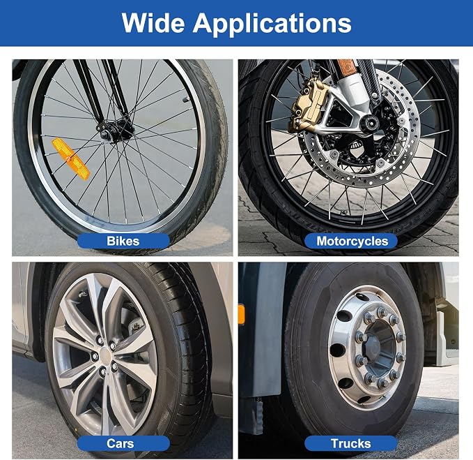 Linkstyle 67PCS Tire Repair Kit Heavy Duty, 32/42/58mm Tire Patch Kit, Flat Tire Repair Tools with Buffing Wheel, Roller and Scraper, for Car Motorcycle Bike
