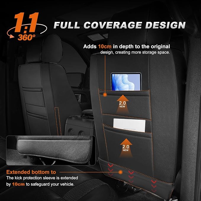 AOMSAZTO Custom Fit Car Seat Covers for Toyota RAV4 Hybrid 2019 2020 2021 2022 2023 2024 2025 Toyota RAV4 LE, XLE, XLE Premium, Limited-Full Set Faux Leather (Black)