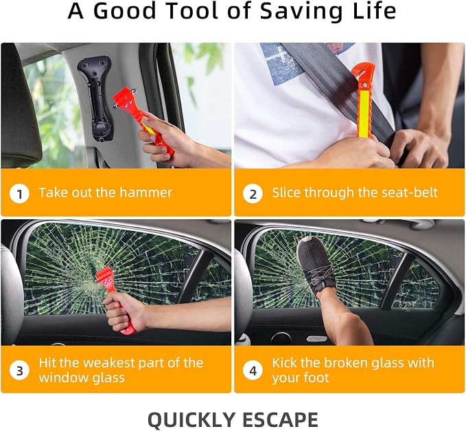 20 Pack Window Breaker and Seat Belt Cutter, Emergency Escape Tool Safety Hammer, Life Saving Survival Kit