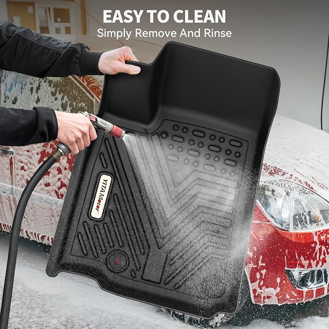 YITAMOTOR Floor Mats Fit for 2013-2018 Dodge Ram 1500/2500/3500 Crew Cab, 2019-2024 Ram 1500 Classic Crew Cab 1st & 2nd Row All Weather Heavy Duty Floor Liners Black