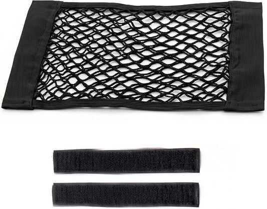 FSHAANY'S 22.7" x 9.4" Automotive Mesh Cargo Net, Elastic Trunk Storage Organizer for SUV and Truck with Adhesive Backing