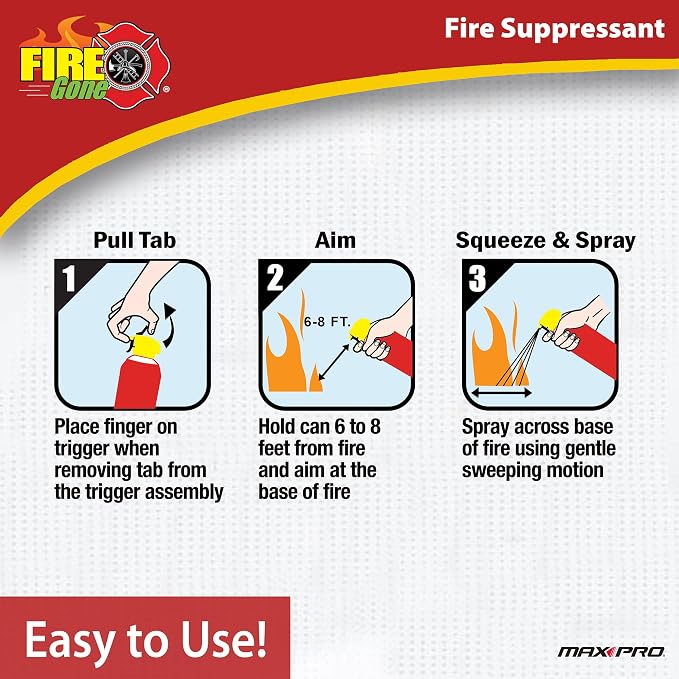 Fire Gone 2NBFG2704 White/Red Fire Suppressant Canisters - 16 Ounce, (Pack of 2 Units)