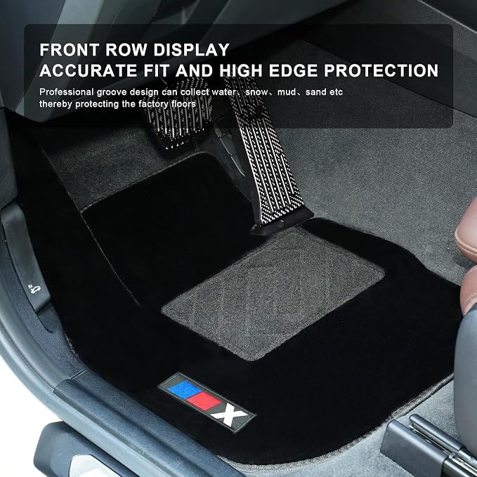 Fit for BMW X3 2018 2019 2020 2021 2022 2023 2024 Luminous Wool Carpet Car Floor Mats - Custom Fit, Anti-Slip, All-Weather with Logo