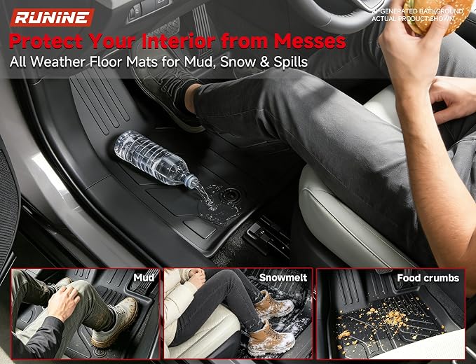Floor Mats Cargo Liner Fit for 2021-2026 Jeep Grand Cherokee L (Only for 6-Seater w/o 2nd Row Center Armrest), All Weather Car Floor Liners Trunk Cargo Liner Car Accessories