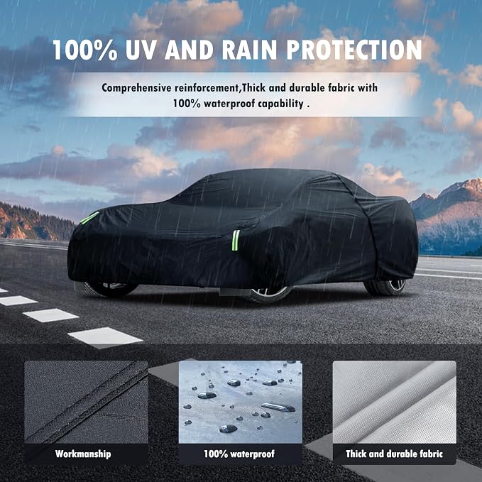 Car Cover Custom Fit for Chevrolet Corvette C4 C5 C6 C7 C8 1980–2026, Waterproof All Weather Full Exterior Cover Sun Snow Rain Protect with Door Zipper (Not Include Mirror Pocket)