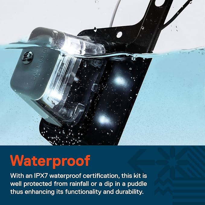 TRUE MODS Gray LED License Plate Boat Trailer Light [Steel Bracket Mount] [DOT FMVSS 108] [SAE L] 12V DC Waterproof Universal Submersible PC Lens Tag Lamp for Car Work Utility Flat Bed Box Semi Truck