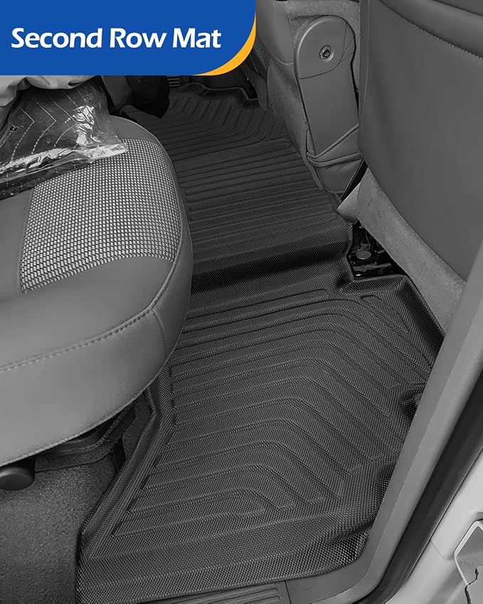 Car Floor Mats for Dodge Ram 1500 2002-2008 Crew Cab (Quad Cab) Ram 2500/3500 2003-2009 Crew Cab All-Weather Carpet Liners Front Rear Liners Custom Rubber Heavy Duty Truck Vehicle Accessories