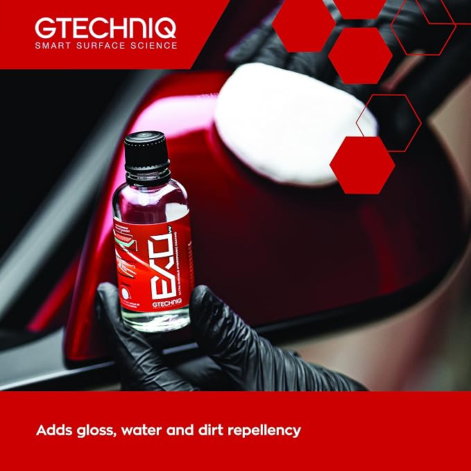 Gtechniq EXO Crystal Ultra Hydrophobic Coating, 1.7 fl oz | Repels Water and Dirt, High Gloss Finish, Long-Lasting Protection