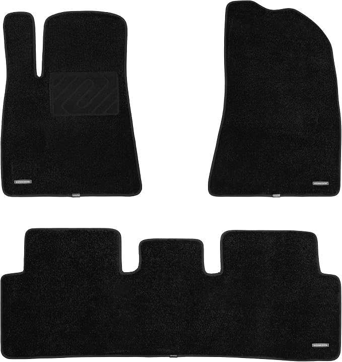 WENNEBIRD Carpet Floor Mats for Tesla Model 3 2017-2023, 3Pc | Not for Highland, 0.6-Inch Ultra-Thick Plush Carpet, Noise-Reducing Comfort, Waterproof TPE Layer, Anti-Slip Backing