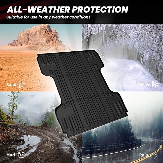 LASFIT Bed Mat for Toyota 2007-2021 Tundra 6.5FT/6.5' Truck Bed Mat All Weather 6.5 FT Bed Liner for Toyota Tundra 2021 2020 2019 2018-2007 Accessories TPE Trunk Mat Cargo Mat (Not Fit Drop-in Liner)