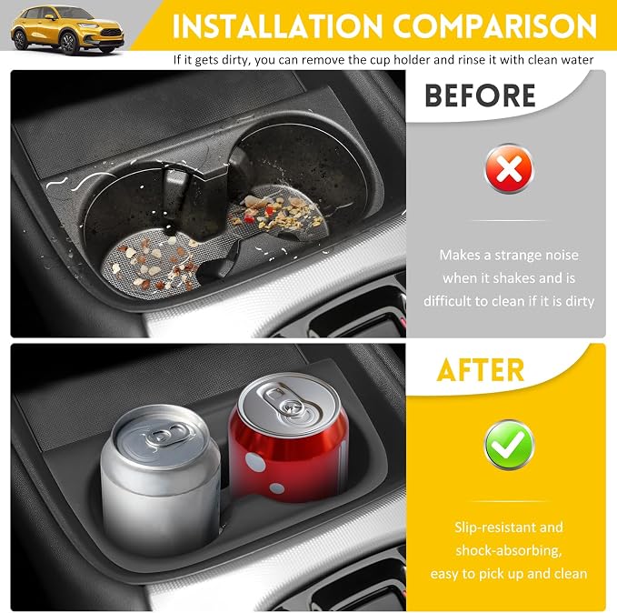 Cup Holder for 2023-2025 Honda HRV Accessories, Center Console Cup Holder Insert Cupholder Organizer Coaster Liner for 2023+ HR-V EX/EX-L/LX/SE/Sport/Touring