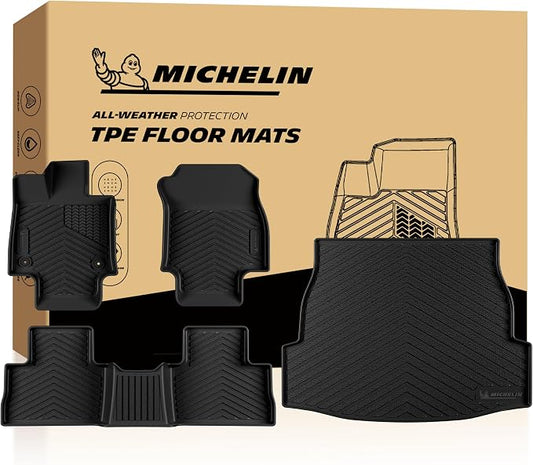 Michelin Vehicle Mats, Premier Series All-Weather TPE Custom Fit Liner for 2019-2025 Toyota RAV4 Gas Floor Mats (4 Piece)
