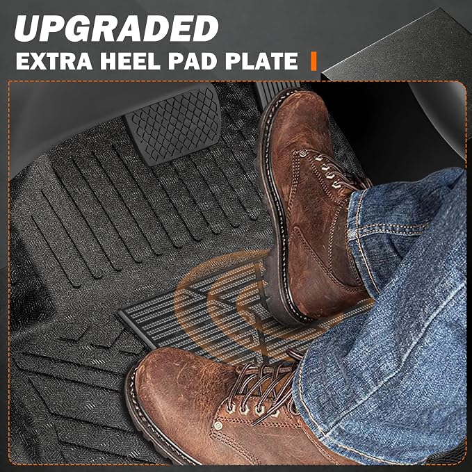 KUST Floor Mats for 2023-2026 Honda Pilot Accessories | Front Rear Floor Liners, Cargo Trunk Mat, Backrest Mat, Door Sill Protectors, TPE Rubber, Raised Edge, Extra Heel Pad Plate