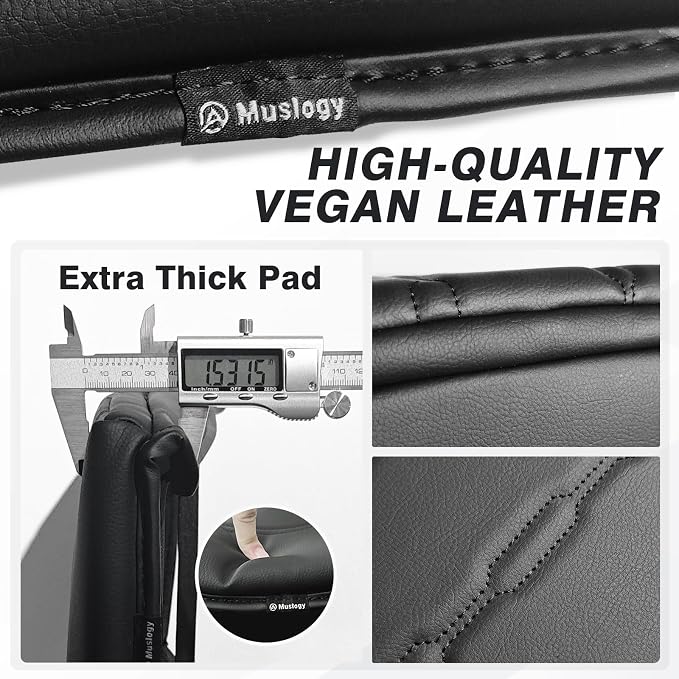 Muslogy Center Console Armrest Cover Fit for Toyota Tacoma 2016-2023 Accessories, Comfort Armrest Pad Console Lid Cushion Vegan Leather 1-Inch Extra Thick