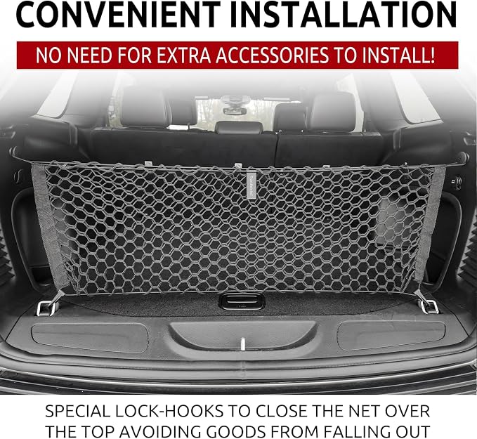 Envelope Style Trunk Mesh Cargo Net - For Jeep Grand Cherokee 2011 - 2021 Car Accessories - Premium Trunk Organizers and Storage - SUV Truck Cargo Nets - Vehicle Carrier Organizer for Cherokee WK