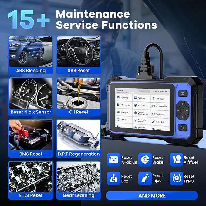 OBD2 Scanner, MUCAR 632 Elite AI-Assisted Bidirectional Scan Tool, 15 Reset Services Oil/TPMS/EPB/BMS/SAS/Brake/Throttle Car Scanner Diagnostic Tool, AutoAuth FCA, CANFD, AutoVIN, Lifetime Free Update