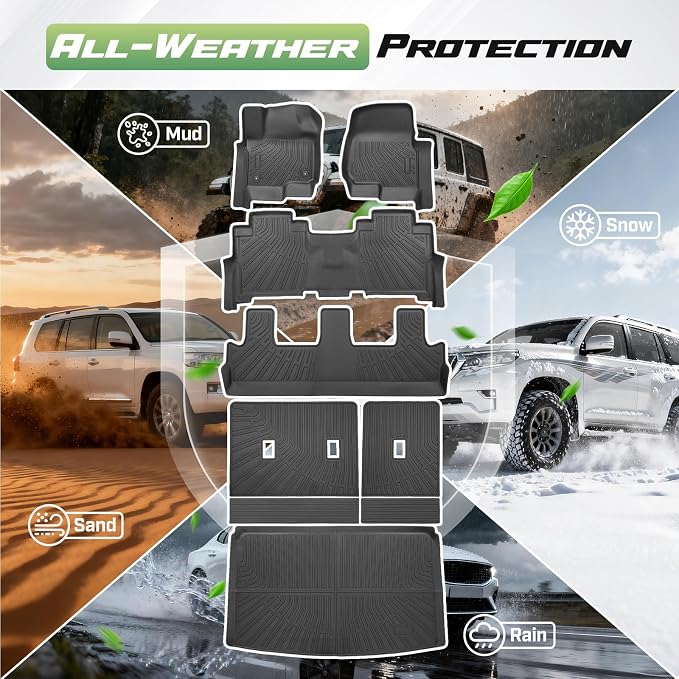 Cartist Floor Mats for Ford Expedition MAX 2018-2024 (8 Seats-2 Row Bench Seat), All Weather Cargo Liner for Expedition Accessories, Heavy Duty Car Mats, Car Accessories (Only Fit MAX)