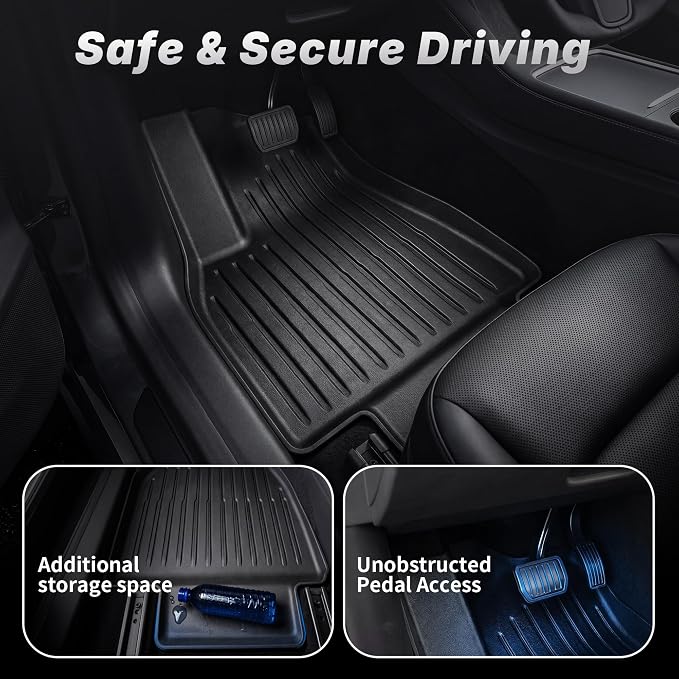 OEDRO Tesla Model Y Juniper Floor Mats 2025 2026 Custom Fit All-Weather TPE Model Y Performance/Premium Back Seat Protector, Cargo Liner, Trunk & Interior Model Y Accessories