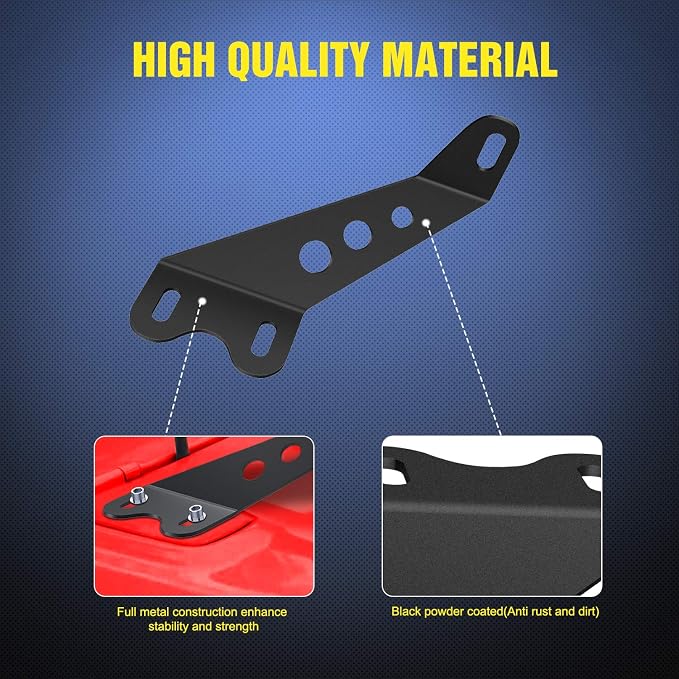 Nilight 2PCS Hood Mounting Brackets for 20” LED Light Bar on Jeep Wrangler JK 2007-2017, 2 Years Warranty (90040B), Black