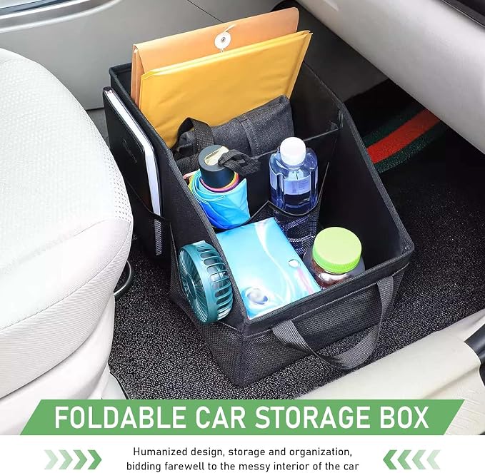 Car Seat Organizer, Car Organizer Backseat, Collapsible Small Auto Seat Storage with Handles and Mesh Pockets, for Front/Rear Consoles Back Seats Traveling