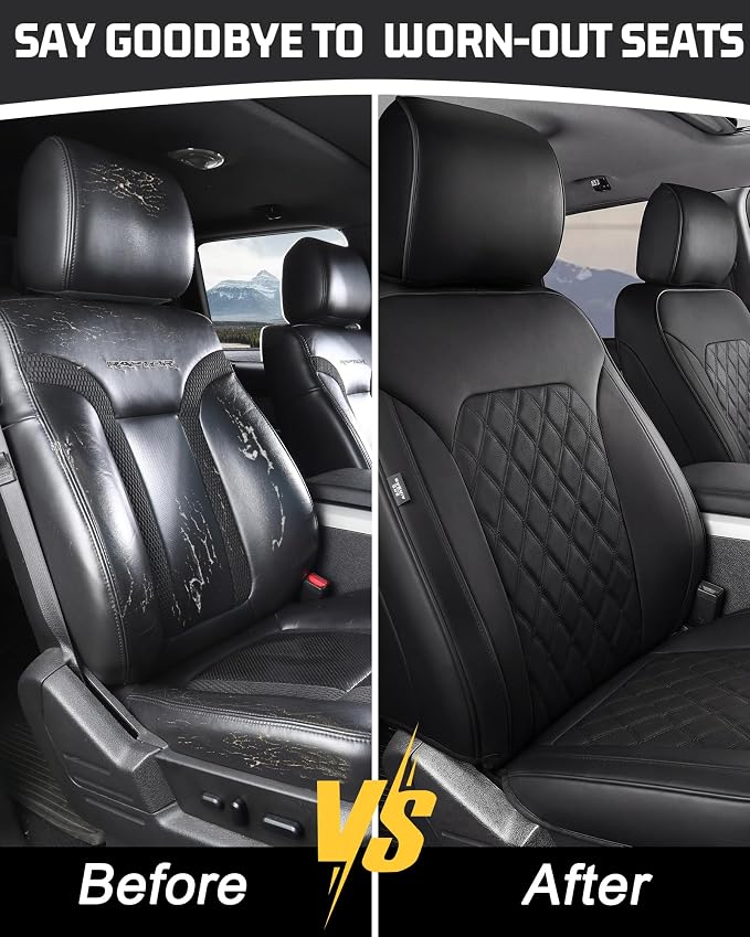 Umbrauto Custom Seat Covers for Silverado, Waterproof Nappa Leather Full Set Seatcovers for Chevy Silverado/GMC Sierra 2007-2013 & 2019-2025 2026 1500, 2020-2026 2500HD 3500HD Crew/Double/Extended Cab