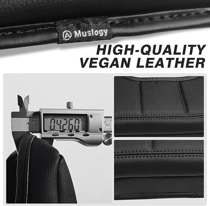 Muslogy Center Console Armrest Cover Fit for Chevy Silverado & GMC Sierra 1500 2500 3500HD 2014-2018 Accessories, Comfort Armrest Pad Console Lid Cushion Vegan Leather Regular Thick(Split Bench Seat)