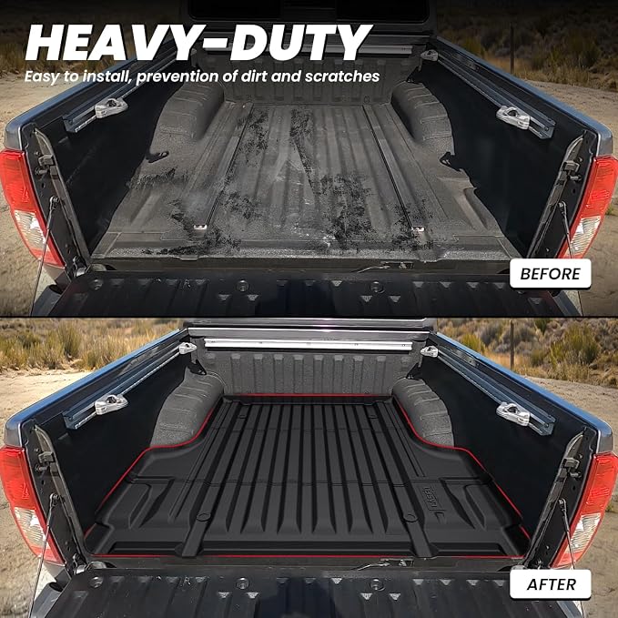 LASFIT Bed Mat for Nissan Frontier 2005-2021 5FT/59.2 Inches(Not Fit 6FT), All Weather TPE Custom Fit Truck Bed Mat Pickup Bed Liner, Black