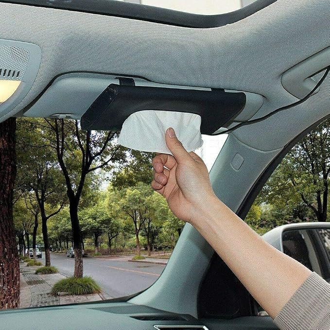 Car Tissue Holder with 7 Refill, Car Tissues Box, Tissue Napkin Refill | Cars Case Refill Tissue, Cars Accessories, One Tissue Holder and 7 Bags of Tissues Filler Black