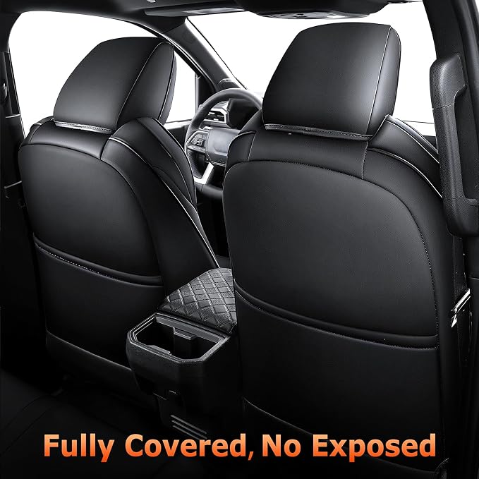 Leather Seat Covers Custom Fit for Tacoma Gen 4th (2024-2026) Double Cab | Custom Fit for SR, SR5, TRD PreRunner, TRD Sport, TRD Off-Road, Limited, Trailhunter - Fully Covered - Fit Like a Glove