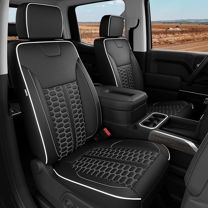 Custom Seat Covers for 2019-2026 Silverado/Sierra 1500 Crew Cab | Fits 2500/3500HD 2020-2026, Jump Seat Cover(armrest storage only), Faux leather, Waterproof, Scratch-resistant, Easy-clean