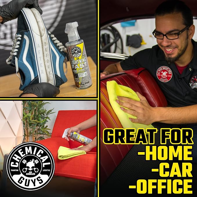 Chemical Guys Lightning Fast Carpet and Upholstery Stain Extractor - Chemical Guys Carpet Cleaner, Great for Fabric, Upholstery, Cars, Home, Office, Furniture, and More, Fresh Scent - 16 oz | Tackles coffee, soda, wine and pet messes on carpet, seats a...